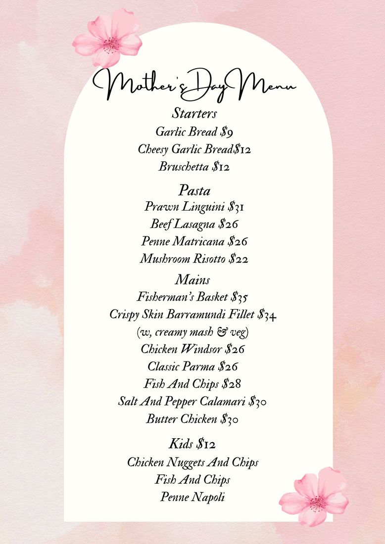 Mother's Day Lunch Menu 2024